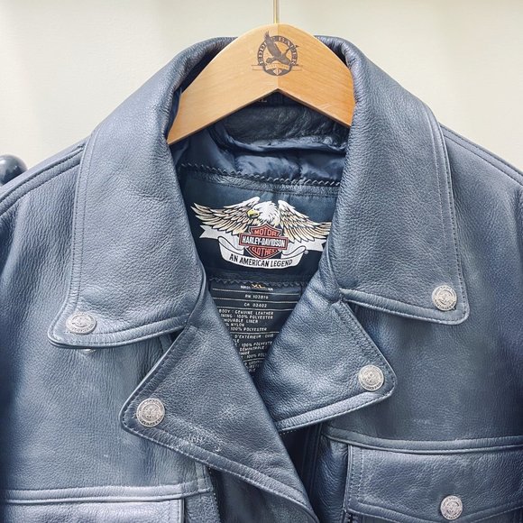 Harley Davidson Nevada Black Leather Moto Jacket (XL) Men's or Unisex - Picture 2 of 9